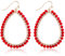 Creolen mit Perlen in Tropfenform, Glitzernde Sommerohrringe aus Kristall Personalisierte Ohrringe mit Perlen Statement-Ohrringe Bohemian-Accessoires Geschenke für Damen (Rot)
