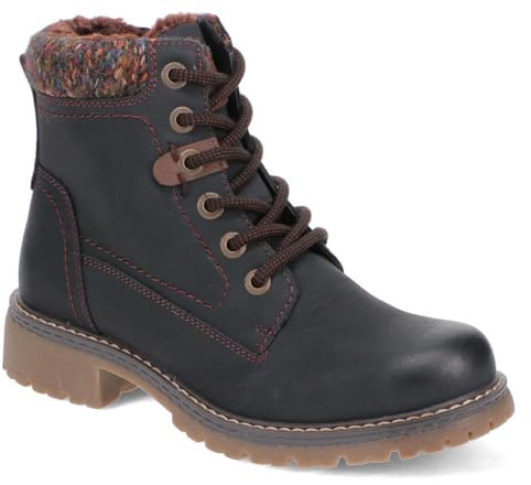 Pavers Soft-Cuffed Lace-Up Ankle Boots - Black Size 7