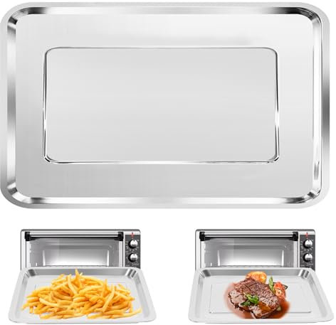 GCQFZ Convection Toaster Oven Accessories for BLACK DECKER 8 Slice Extra Wide Convection Toaster Oven, 14.6×8.8 IN Food Grade Replacement Tray Parts Grill Pan Grill Plate Rack Tray Crisper Plate