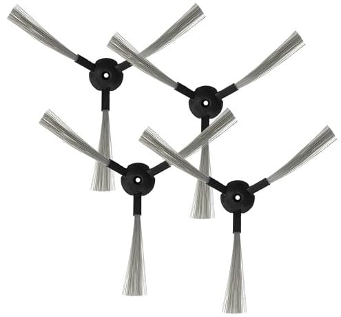 vhbw 4x Brosse latérale compatible avec H.Koenig SWR28, SWR22 robot aspirateur - Lot de brosses, gris/noir