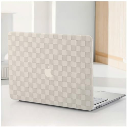 BYCeKe für MacBook Pro 14 Zoll Hülle 2025-2021 M5-M1 Pro/Max A3434 A3112 A3185 A3401 A2918 A2992 A2779 A2442,für Mac Case,kariert Leder Plastik Hartschale mit Tastaturschutz für Mac pro14,Kariert