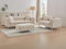 Vente-unique-Chesterfield-Sofa 3-Sitzer, 2-Sitzer & Chesterfield-Hocker - Samt - Beige - Edwina