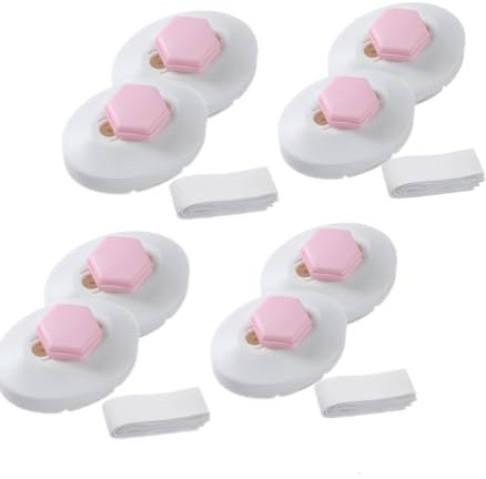 Qingjaen Verstellbarer Bettlaken-Spanner, 120-200 cm Laken-Spanngurt, für faltenfreie Bettwäsche, niedliche Knopfspanner für Bettgestell, Matratze, Bügelbrett, Sofa, 4-teilig (pink)