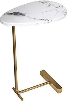 U-förmiger Beistelltisch aus Eisen für Wohnzimmer, kleiner Couchtisch und Nachttisch, perfekt für Zeitschriften, Bücher und Pflanzen (D)