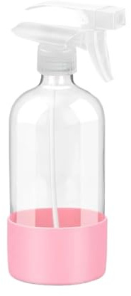 HESHUWEN SprüHflasche 1/2 STÜCKE 500 ML Glassprühflaschen mit Silikonhülle Leere, durchsichtige Flaschenset Gesichtsfeuchtigkeit Haarpflege SprüHflasche Pflanzen(Pink)