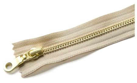 1 Stücke 5# Golden Messing Metall Reißverschluss Geschlossen-Ende Auto Lock für Tasche Geldbörse Stiefel Zubehör,F Beige,30 cm
