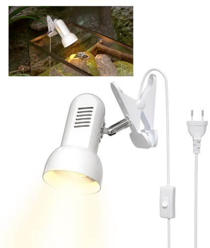 Lámpara de calor especializada para reptiles, lámpara de calor con pinza E27, adecuada para reptiles, anfibios, tortugas, lagartos, arañas y serpientes (bombilla no incluida)
