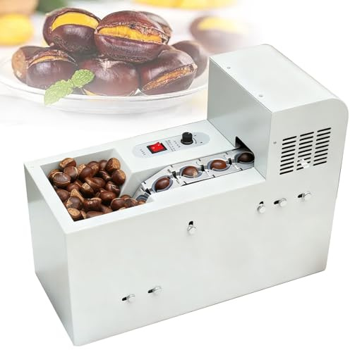 WPWSDWMX Taglia Castagne, Macchina Automatica per Schiacciare da 390 W con Impostazioni Regolabili, Produzione di 60-65kg/ora, per Uso Commerciale