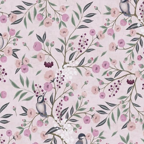 Profhome Kindertapete 771361-GU Vliestapete rosa pink grün grau 0,53 m x 10,05 m = 5,33 m2