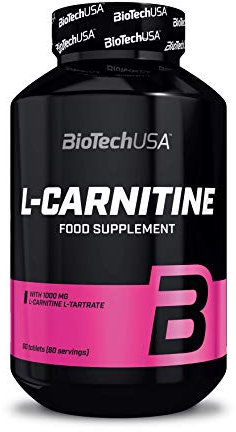BioTechUSA L-Carnitine 1000 mg Capsules | Mélange de L-Arginine et L-Carnitine | Sans Gluten, 60 comprimés