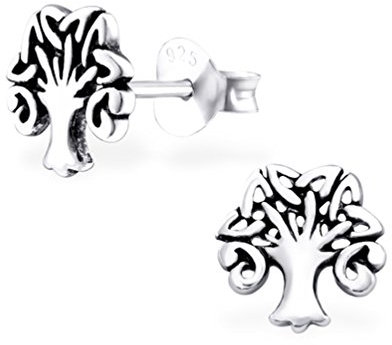 DTPsilver - Damen - Ohrringe 925 Sterling Silber Trinity Baum des Lebens - Ohrstecker