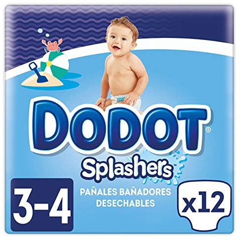 Dodot Splashers Pañales Bañadores Desechables - Paquete de 12 pañales, Talla 3