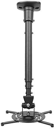 DYNAVISTA Full Motion Universal Ceiling Projector Mount Bracket with Adjustable Height and Extendable Arms Rotating Swivel Mount for Home and Office Projector (Black)
