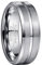 NUNCAD 8mm Argenté Bague avec Rainure en Tungstène Homme/Femme Bague Elegante pour Mariage Quotidien Loisir Taille 62(19.7)