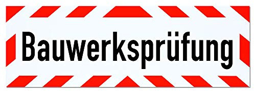 Magnetschild Bauwerksprüfung | Schild magnetisch | mehrere Größen lieferbar (45 x 15 cm)