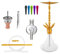 Skynet® Air Shisha Set Hookah 86cm Alu + Zubehör | große Wasserpfeife Komplett Molassefänger Schlauch Tonkopf 100x Hygienemundstück Kaminaufsatz 18/8 Schliff Edelstahl schöne Bowl - Gold