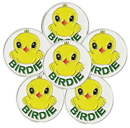 FINGER TEN Golf Ball Marker for Ladies Men Value 6 Pack, Golf Accessories Ballmarker Magnetic fit Golf Divot Tools Hat (Birds-6 Pack)