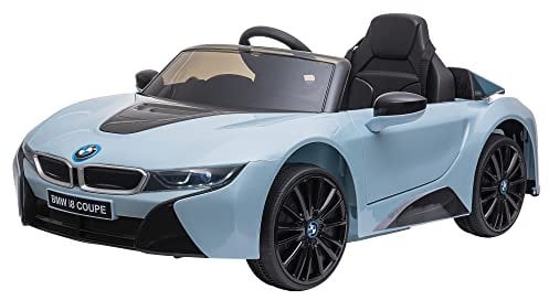 HOMCOM BMW I8 Coupe Licensed 6V Electric Car for Kids with Parent Remote Control, Kids' Electric Ride-on with Suspension Wheels, MP3, Music, Horn, LED Lights, for 3-8 Years Old, Blue