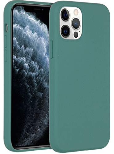 ACCEZZ Liquid Hülle aus Silikon - Geeignet für iPhone 12 Pro/ 12 - Dunkelgrün