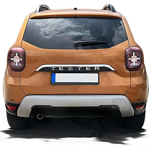 EDELSTAHL KOFFERRAUMLEISTE CHROM über KENNZEICHEN für DACIA DUSTER II | ab 2018-