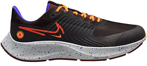 Nike Air Zoom Pegasus 38 Shield, Men's Weatherized Road Running Shoes, Black Orange Total Orange Bronze Eclipse Indigo Burst Grey Fog, 10.5 UK