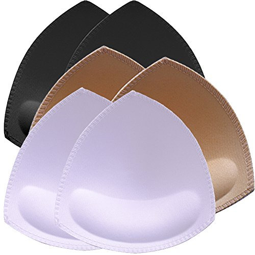 Nimiah Bra P Inserti Reggiseno, Beige-Nero-Bianco, C/D (Pacco da 3) Donna