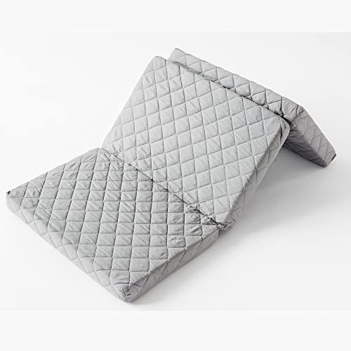 Klappmatratze Reisematratze in drei Größen, grau 7 cm hoch, Faltbare Matratze Reisebett Gästebett Matratze Klappbar - für Baby Reisebett oder als Gästematratze 200 x 70 cm, Körpergewicht bis 60kg