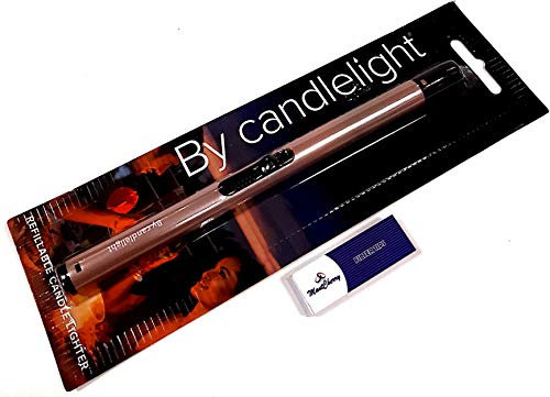 MontCherry Brand Exclusive Tips and Candlelight Brand ''Peach Colour'' Refillable Lighter for Scented Candles, Cooker hob & BBQ Combo Deal by Trendz