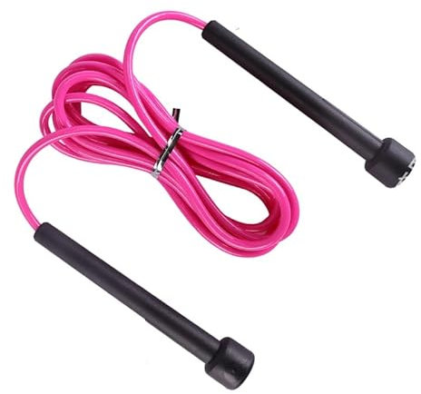 2.8m PVC Skipping Rope With Plastic Handles [Hot Pink]