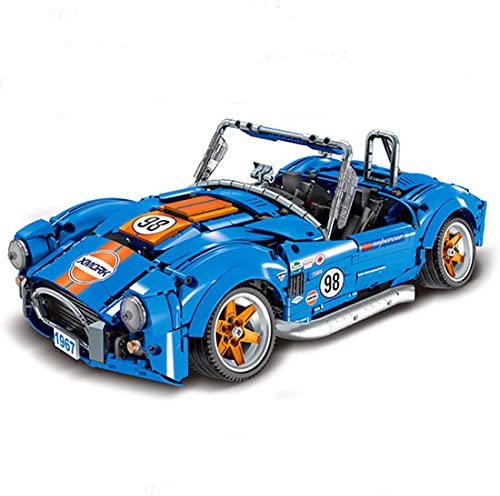 PURES Technik Sportwagen Klemmbausteine für Lego Ford Mustang Shelby Cobra 427, Technik Rennwagen Modell, Kompatibel mit Lego Technik, 1816 Teile