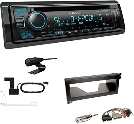 Kenwood KDC-BT960DAB 1-DIN Autoradio CD-Tuner mit Bluetooth Digitalradio DAB+ inkl. Einbauset passend für Chrysler Voyager 1996-2000 schwarz