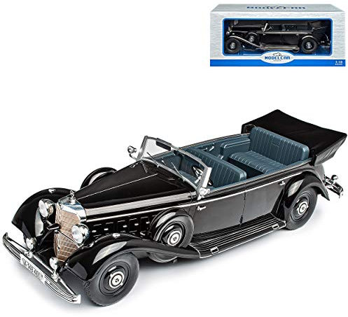 Model Car Group Mercedes-B 770K Cabriolet Schwarz 1938-1943 1/18 Modell Auto mit individiuellem Wunschkennzeichen