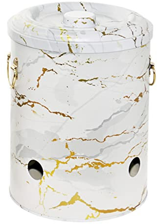 Lashuma Zwiebelbehälter Marmor mit Deckel, Zwiebeldose zur Aufbewahrung, Vorratsbehälter für Zwiebeln