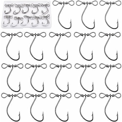 60pcs/box Drop Shot Fishing Hooks Inline Drop Shot Rig and Swivels High Carbon Steel Worm Hooks for Bass Perch Fishing Tackle