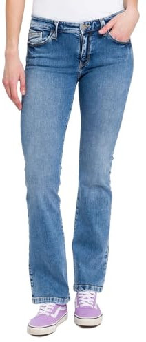 Cross Jeans Damen Jeans Lauren - Bootcut - Blau - Medium Blue Denim W25-W34, Größe:28W / 36L, Farbvariante:Medium Blue 020