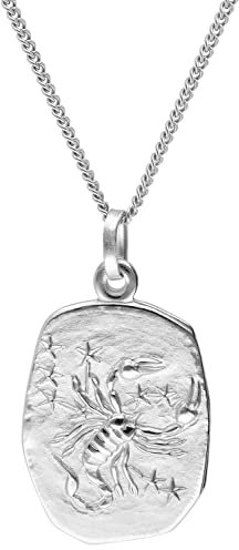 trendor Sternzeichen Skorpion Halskette Silber 925 eleganterTierkreiszeichen Anhänger für Damen oder Herren, Halsschmuck aus Sterlingsilber 15330-11-50 50 cm