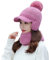 Damen-Ohrenschützer-Schal-Mütze Fügen Sie beflockte thermische Radsport-warme Winter-Schal-Mützen hinzu, die Winter-Schal-Mütze Stricken Panthers Cap Snapback (Hot Pink, One Size)