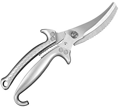 Forbici da cucina Forbici da cucina professionali Forbici per ossa di pollo con lama ispessita con blocco di sicurezza (argento)
