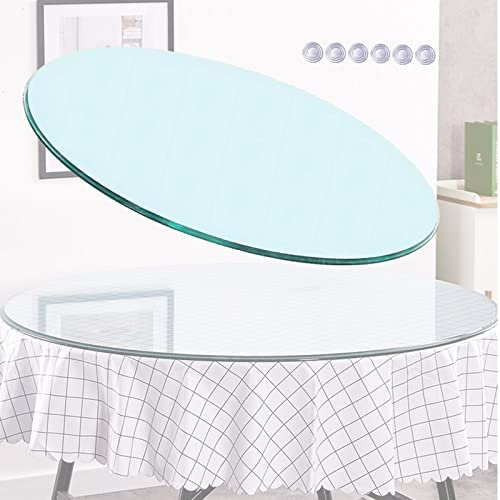 WORDFUN 35~100cm Rund Tischplatte Glasplatte Transparent, GehärtetesGlas Scheibe, Sicherheitsglas, Runde Tisch Glasscheibe Für Couchtisch/Esstisch, Glasplatte Rund, Schlagfest, Langlebig