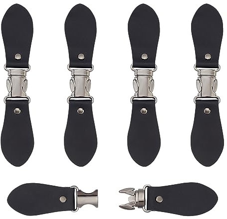 AHANDMAKER 5 Sets Metall-Leder-Umhang-Verschlüsse, schwarz, Mantel-Schnallen-Clips, Dufflejacken-Schnalle, Ersatz-Knebelschnallen für Heimwerker