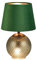 Reality Leuchten RL Lámpara de mesa Jonna R51242015, base de cristal verde, pantalla verde terciopelo/dorado, excl. 2x E14