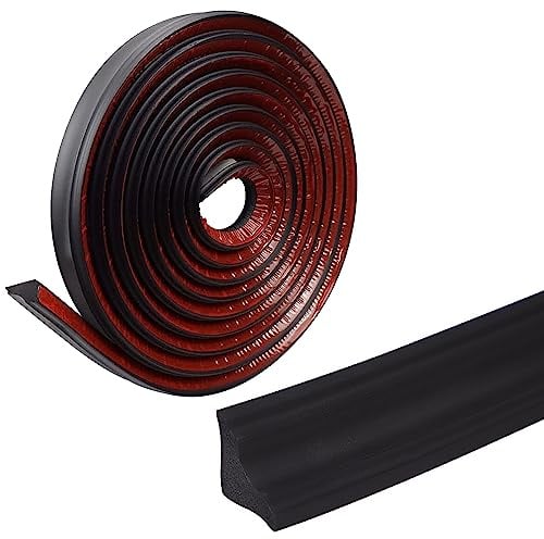 5M Flexible Deckenleisten Selbstklebend Caulk Strip, PVC Dreieck Zierleiste Wandleiste Deckenkanten Fliesenkantenleiste, für Schrank, Boden, Arbeitsplatten, Wandkanten (Schwarz)