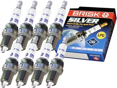 BRISK Silver DR15YS-9 1462 Zündkerzen Benzin LPG GPL CNG Autogas, 8 Stück