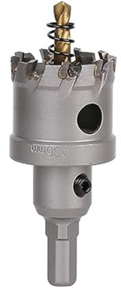 Vearter 36mm Scie Cloche en Métal, Carbure Tungstène Coupeur TCT Trou avec Foret de Centrage, pour Acier Inoxydable, Alliage, Cuivre, Fer, Plastique, Fibre de Verre