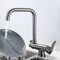 Rubinetto Cucina 3 Vie Sottofinestra Pieghevole, Girevole 360° Ottone Acqua Depurata Acqua Fredda e Calda Ottone Miscelatore Cucina-Grigio