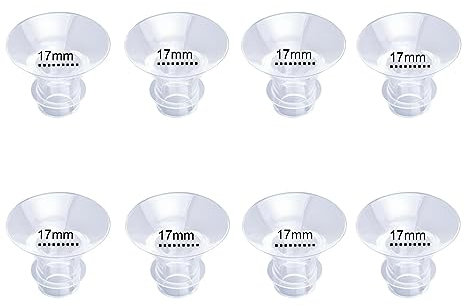 Flange Inserts 17mm 8pcs for 13mm-15mm Nipple Size,Fits for Momcozy S12 Pro/S9 Pro/M5,S9/S12/S19/S21/S23,Elvie,Willow,lansinoh,Medela,Spectra,TSRETE,kmaier,MomMed Breastpump 24mm Flange,Down to 17mm