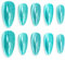Sun&Beam Nails Ongles artificiels faits main Moyen Amande à coller en Bleu Vert Aimant Minimaliste Dégradé design avec autocollants – 10 pièces (#119 L)