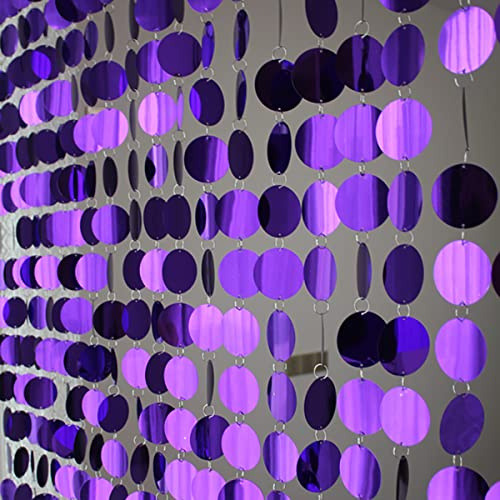 ECYC Ltd Sparkle Sequin Beaded Curtain Door String Curtains, PVC Sequin Bead Doorway Curtain Door Window Decor Room Divider Blind for Home Festivals Wedding Party Decorations (5 Strips, Purple)