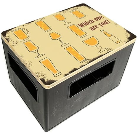 Bierkastensitz, Outdoor Hocker, Sitzauflage aus Holz für Getränkekisten - Which one Are You
