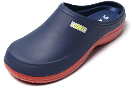JOMIX Zuecos Sanitarios con Plantillas Extraíbles - Hombre, Trabajo Hospital Cocina Jardín, Clogs Zapatillas Ortopédicas, Navy, 42 EU